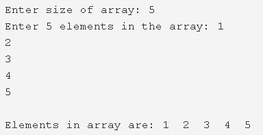 C Program To Read & Print Elements Of Array