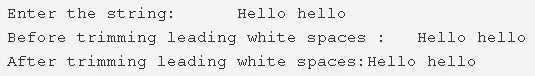 C Program To Trim White Space Characters From String